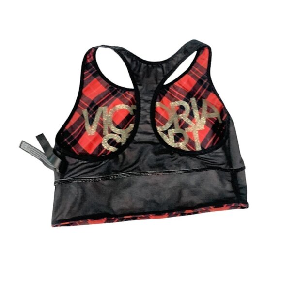 Victoria SPORT Red and Black Plaid Racerback Sports Bra Size Small - Picture 5 of 5